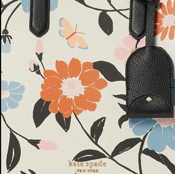Kate Spade- Avenue Floral Garden Medium Satchel (Multicolor 🩵🩷) - Picture 4 of 15